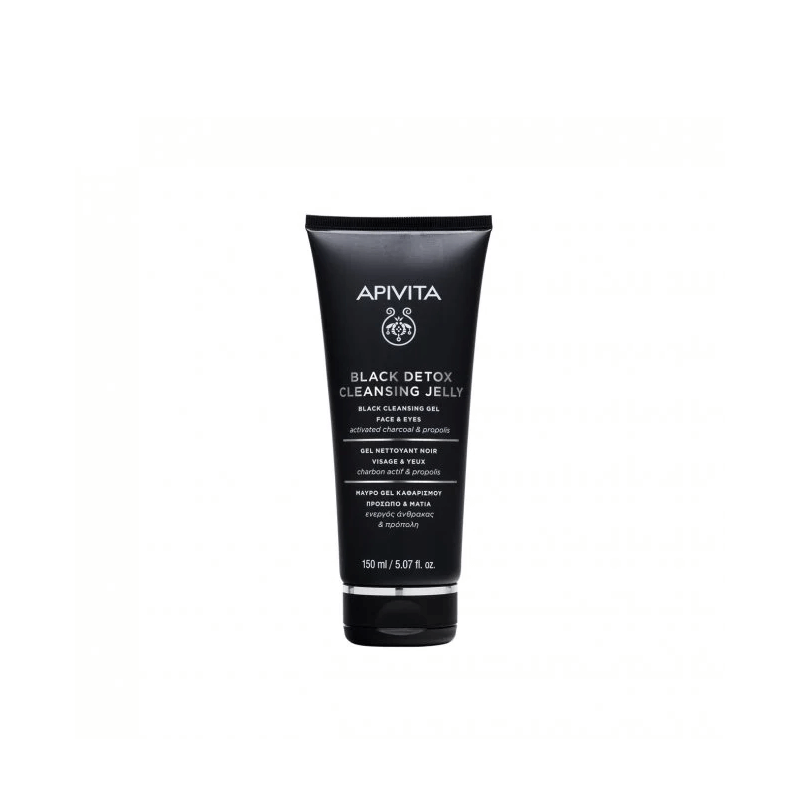 Apivita Black Detox Cleansing Face Eyes Gel productos dermocometicos para rutina de skincare cosmeticos belleza salud de la piel acne arrugas manchas belihebe by doctora luisa obregon barranquilla colombia