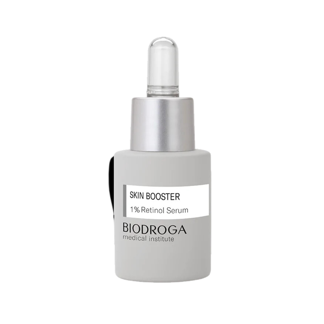 Serum de Retinol al 1% SKIN BOOSTER productos dermocometicos para rutina de skincare cosmeticos belleza salud de la piel acne arrugas manchas belihebe by doctora luisa obregon barranquilla colombia