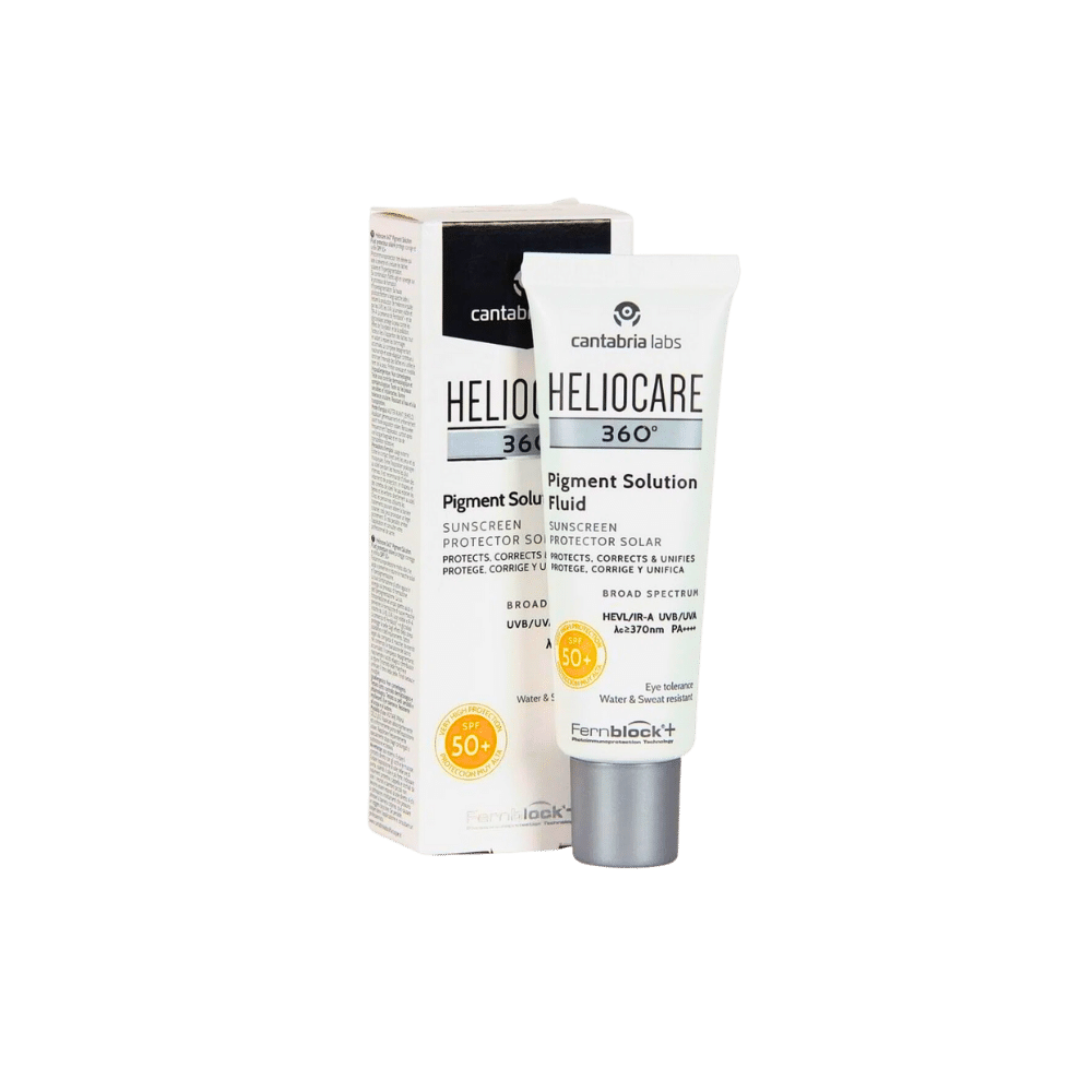 Cantabria Labs Heliocare 360 Pigment Solution Fluid Spf 50 productos dermocometicos para rutina de skincare cosmeticos belleza salud de la piel acne arrugas manchas belihebe by doctora luisa obregon barranquilla colombia