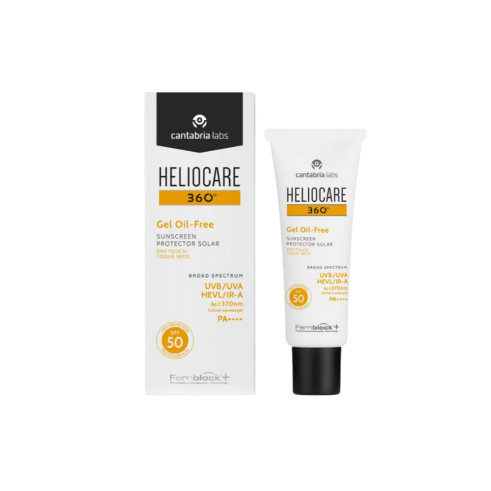 Cantabria Heliocare 360 Gel Oil Toque Seco spf50 productos dermocometicos para rutina de skincare cosmeticos belleza salud de la piel acne arrugas manchas belihebe by doctora luisa obregon barranquilla colombia