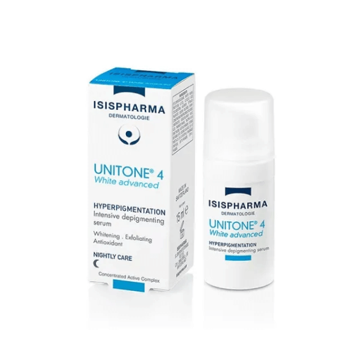 ISISPHARMA-UNITONE-4-WHITE-ADVANCED-X-15-ML-productos dermocometicos para rutina de skincare cosmeticos belleza salud de la piel acne arrugas manchas belihebe by doctora luisa obregon barranquilla colombia