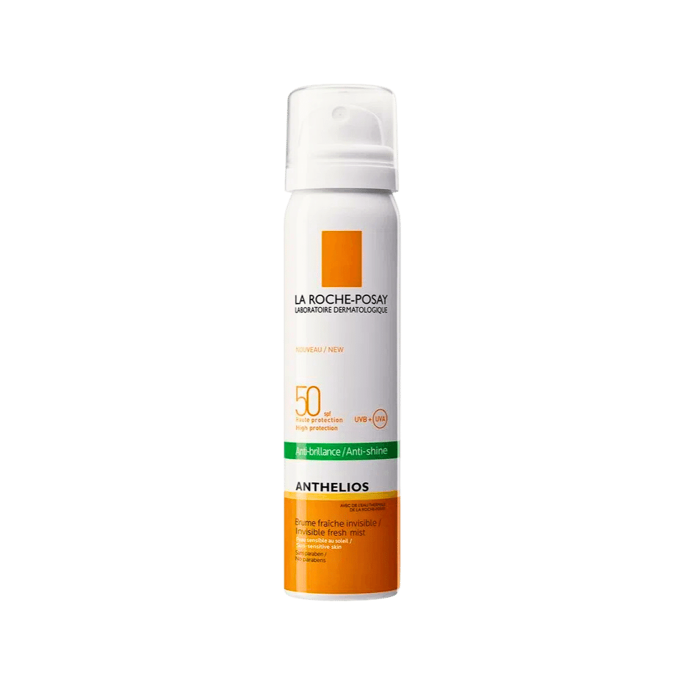 La Roche Posay Anthelios Bruma Invisible FPS 50 - Protector Solar Anti-Brillo productos dermocometicos para rutina de skincare cosmeticos belleza salud de la piel acne arrugas manchas belihebe by doctora luisa obregon barranquilla colombia