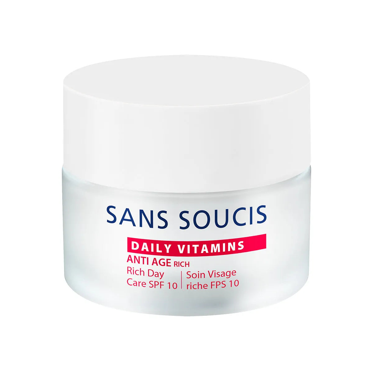 Sans Soucis Daily Vitamins Anti Age Rich Day Care Spf 10 productos dermocometicos para rutina de skincare cosmeticos belleza salud de la piel acne arrugas manchas belihebe by doctora luisa obregon barranquilla colombia