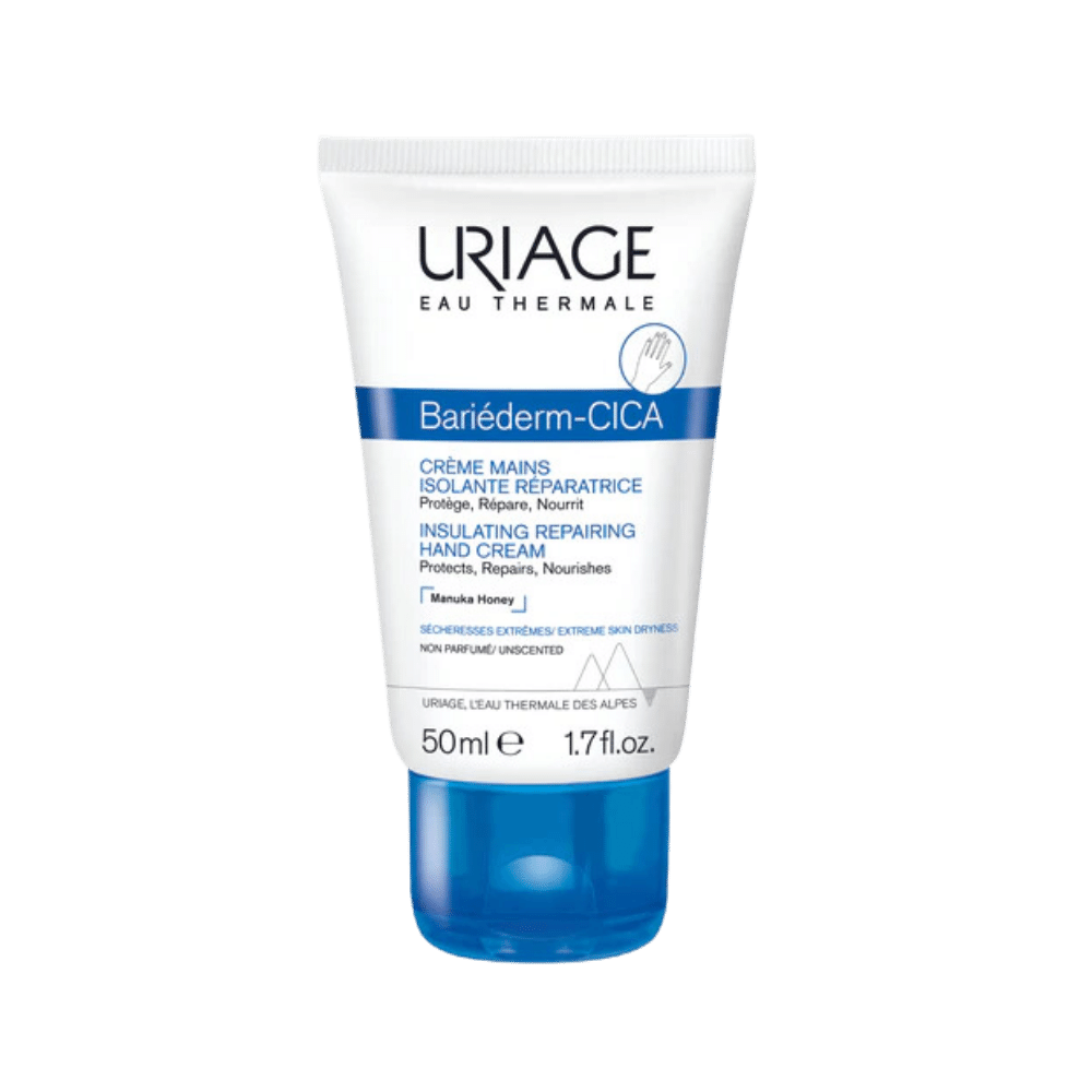 Uriage Bariederm Insulating Repairing Hand Cream Bariederm / 50 ml productos dermocometicos para rutina de skincare cosmeticos belleza salud de la piel acne arrugas manchas belihebe by doctora luisa obregon barranquilla colombia