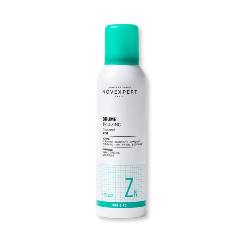 Bruma purificante con zinc Novexpert spray facial antiacné para controlar grasa, reducir imperfecciones y matificar la piel.