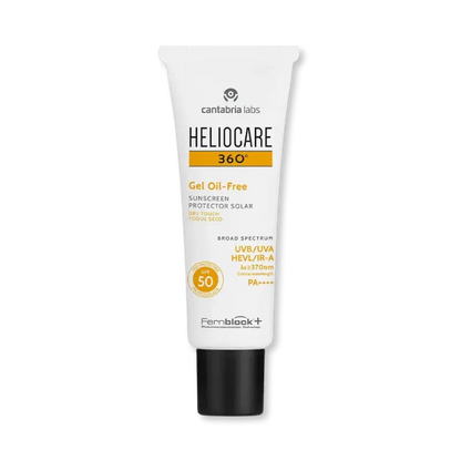 Heliocare 360 Gel Oil-Free SPF50 protector solar para piel grasa con acabado mate.
