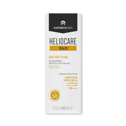 Heliocare 360 Gel Oil-Free SPF50 protector solar para piel grasa con acabado mate.
