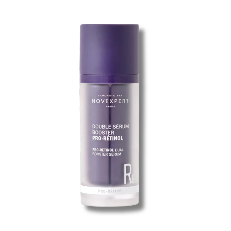 Resultados clínicos visibles del Doble Sérum Booster Pro-Retinol Novexpert en arrugas y luminosidad
