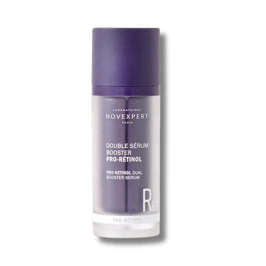 Resultados clínicos visibles del Doble Sérum Booster Pro-Retinol Novexpert en arrugas y luminosidadNovexpert Doble Sérum Pro-Retinol | Antiarrugas con Bakuchiol y AHA