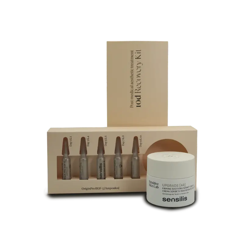 Sensilis 10D Recovery Kit, tratamiento intensivo de 10 días que calma rojeces, regenera y rejuvenece la piel tras procedimientos estéticos.