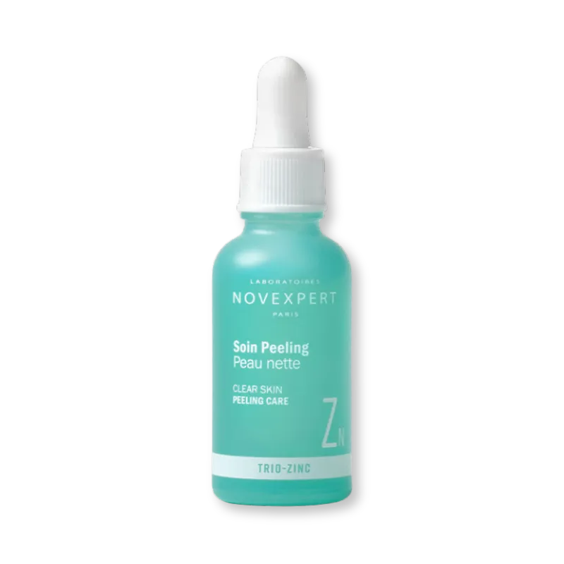 Sérum peeling con zinc Novexpert exfoliante facial AHA para reducir poros e imperfecciones.
