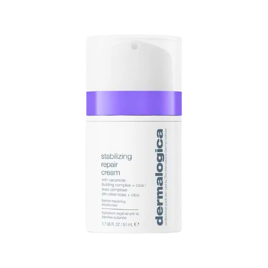 Envase de la crema reparadora Stabilizing para pieles sensibles, con textura cremosaDermalogica Stabilizing Repair Cream