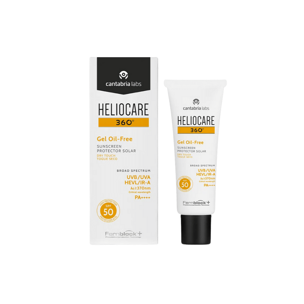 Cantabria Heliocare 360 Gel Oil Toque Seco spf50 productos dermocometicos para rutina de skincare cosmeticos belleza salud de la piel acne arrugas manchas belihebe by doctora luisa obregon barranquilla colombia 