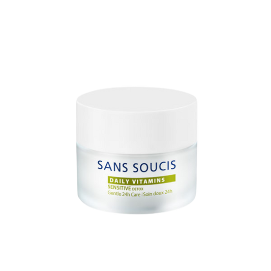 Sans Soucis Daily Vitamins  Sensitive Detox Gentle 24h Care productos dermocometicos para rutina de skincare cosmeticos belleza salud de la piel acne arrugas manchas belihebe by doctora luisa obregon barranquilla colombia Sans Soucis Daily Vitamins  Sensitive Detox Gentle 24h Care
