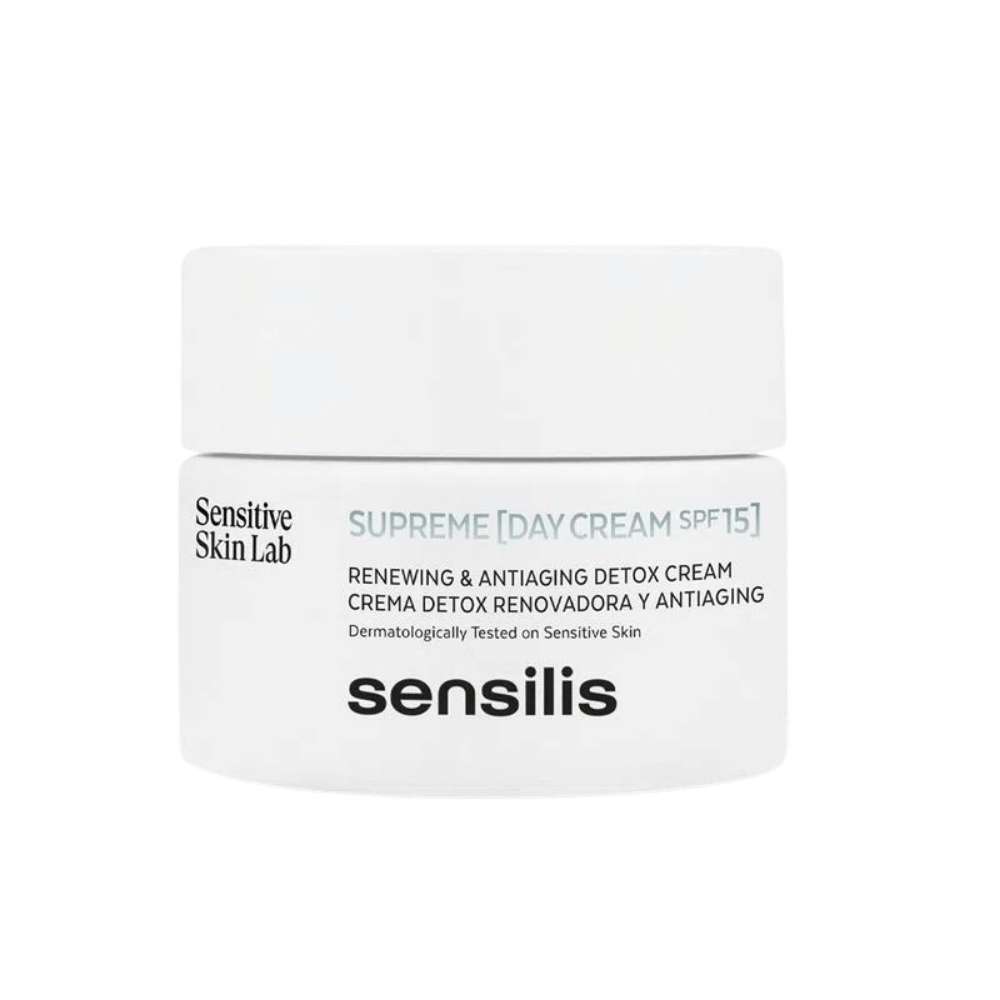 Sensilis Supreme Crema Dia Renovadora SPF 15 productos dermocometicos para rutina de skincare cosmeticos belleza salud de la piel acne arrugas manchas belihebe by doctora luisa obregon barranquilla colombia 