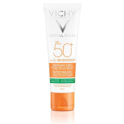 VICHY CAPITAL SOLEIL SPF50 MATTIFYING 3-IN-1 Somos una tienda líder en productos dermatológicos y cosméticos. productos para el acné, manchas, antienvejecimeinto, arrugas, melasma, ¡En Belihebe nos gusta ayudarte a tener tu piel ideal!