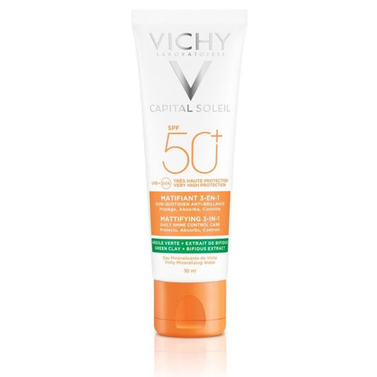 VICHY CAPITAL SOLEIL SPF50 MATTIFYING 3-IN-1 Somos una tienda líder en productos dermatológicos y cosméticos. productos para el acné, manchas, antienvejecimeinto, arrugas, melasma, ¡En Belihebe nos gusta ayudarte a tener tu piel ideal!Vichy Capital SolÉil Spf 50 Matificante 3 En 1
