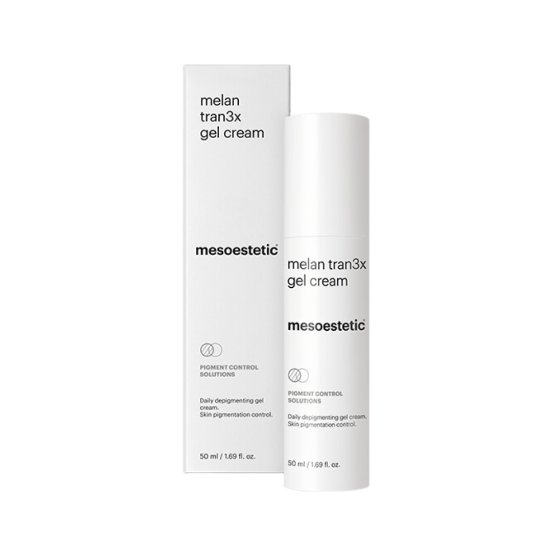 Mesoestetic Melan Tran3 Gel Crema 50 Ml productos dermocometicos para rutina de skincare cosmeticos belleza salud de la piel acne arrugas manchas belihebe by doctora luisa obregon barranquilla colombia 